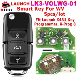 Launch LK3-VOLWG-01 Foldin 3 Button Black Smart Key Super Chip For V-W WV Fit Launch X431 Key Programmer X-Prog 3 X-Prog3 Xprog3