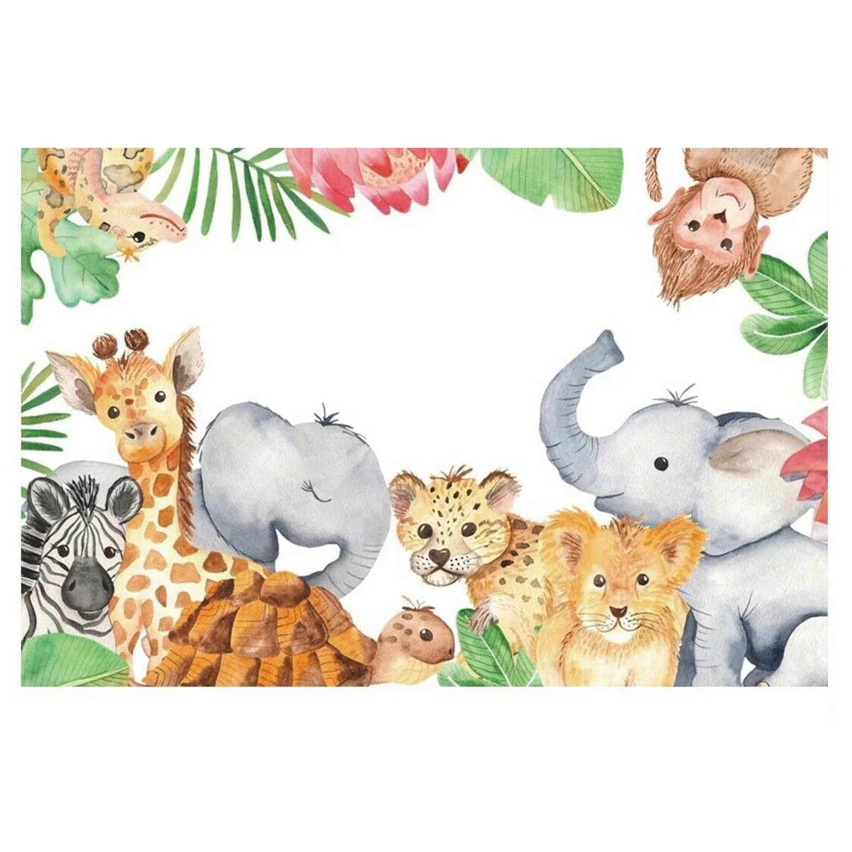 Wild Backdrop Jungle Safari Animal Happy Birthday Party Photo Background