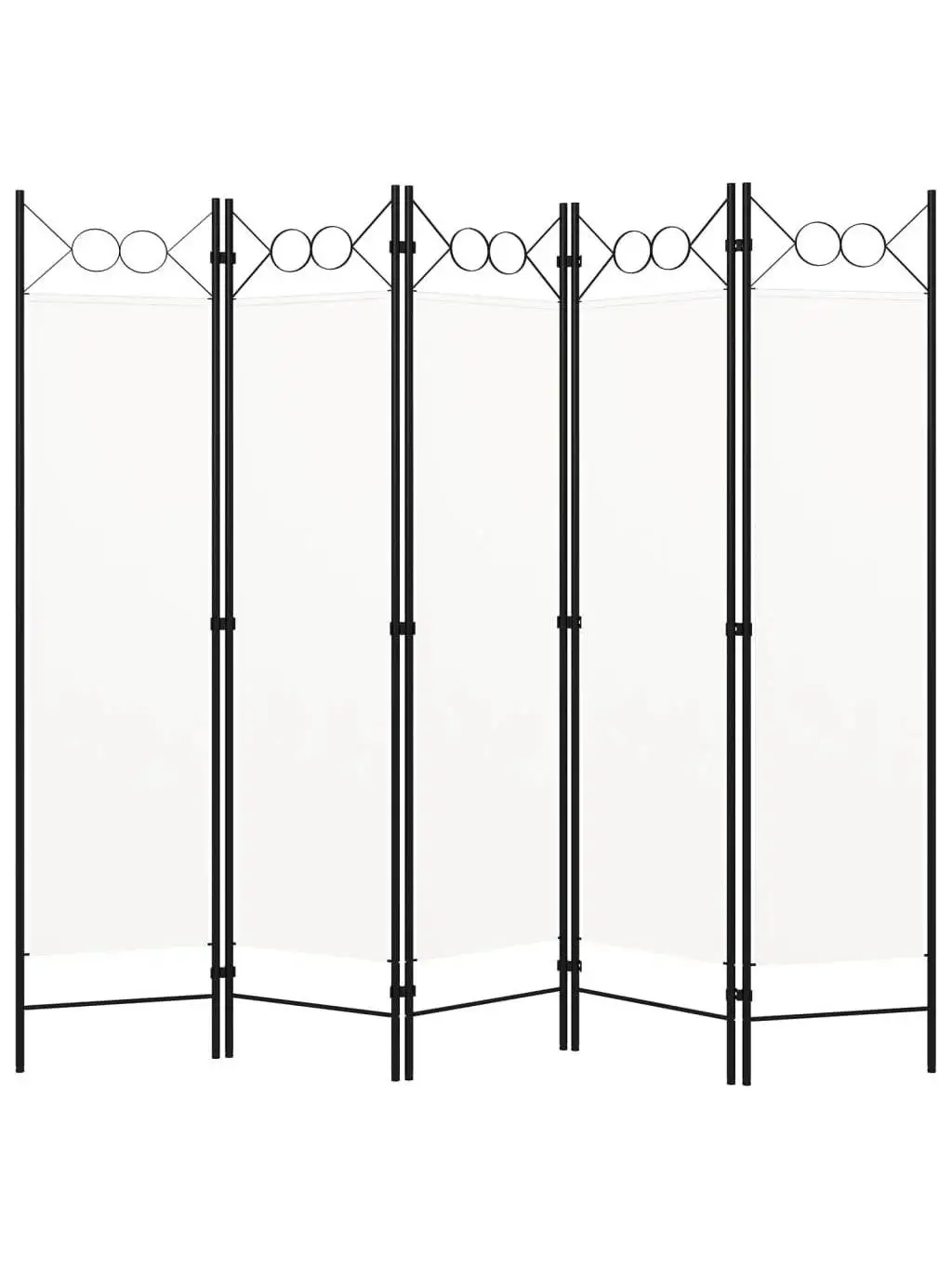 Vidaxl White 5-Panel Room Divider 200X180 Cm Privacy Screen,Blackout Screen,Interior Decoration