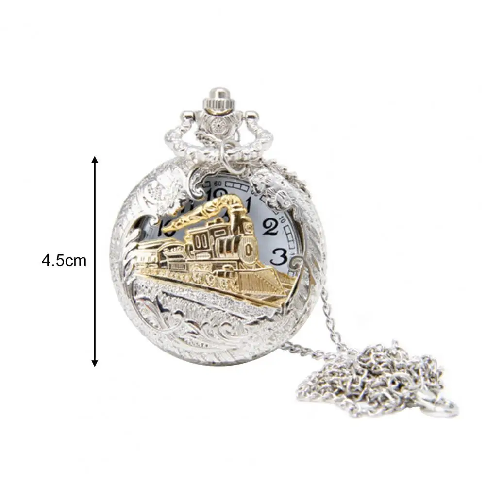 Dropshipping!! Pocket Watch Steam Train Locomotive Alloy Quartz Movement Chain Necklace Watch