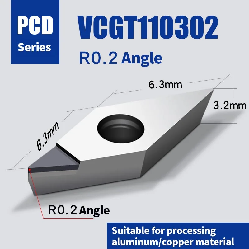 KaKarot 다이아몬드 인서트 VCGT 110302 110304 PCD 알루미늄 합금 엔드밀 공구, CNC 카바이드 CBN 터닝 선반, VCGT110302 VCGT110304