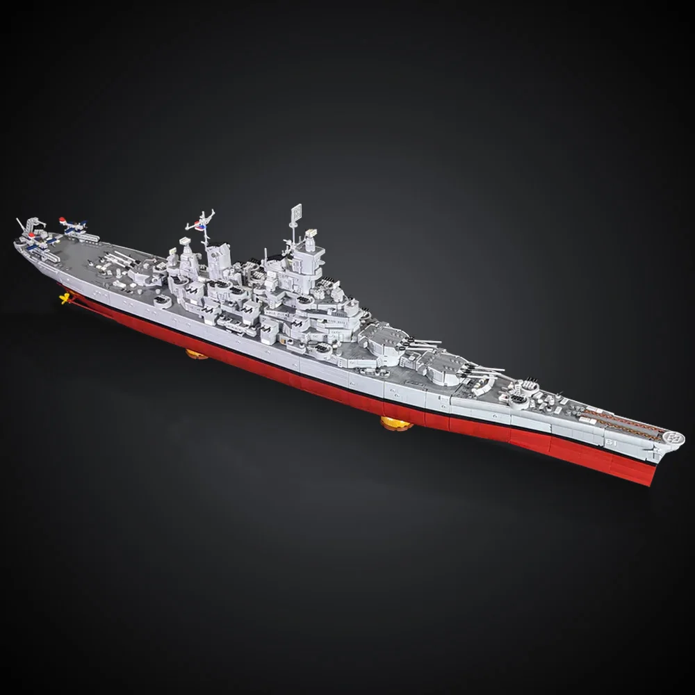 Gobricks MOC USS Iowa BB-61 سفينة حربية اللبنات نموذج الحرب العالمية الثانية البحرية العسكرية سفينة حربية الطوب التجمع لعبة أطفال هدية