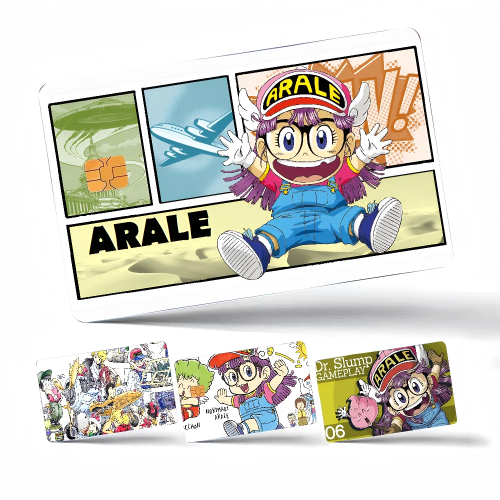 Dr Slump Arale Credit Card Skin Stickers for VISA Bank Bus Metro Access Card Protective Film Cover Sticker Decal Women