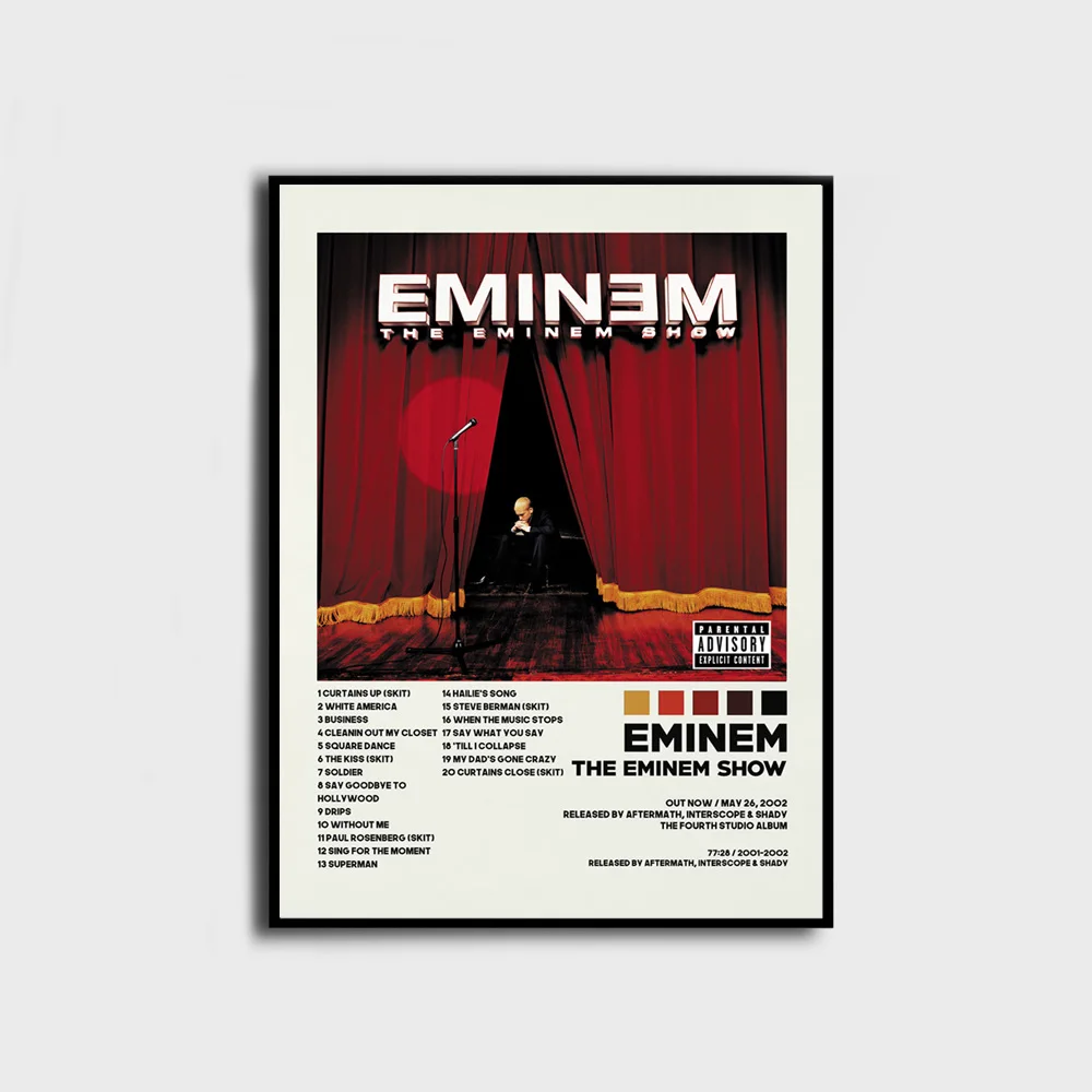 New Eminem The Eminem Show Tracklist Hip Hop Music Album Poster Prints Canvas Painting Wall Art Picture Living Room Home Decor