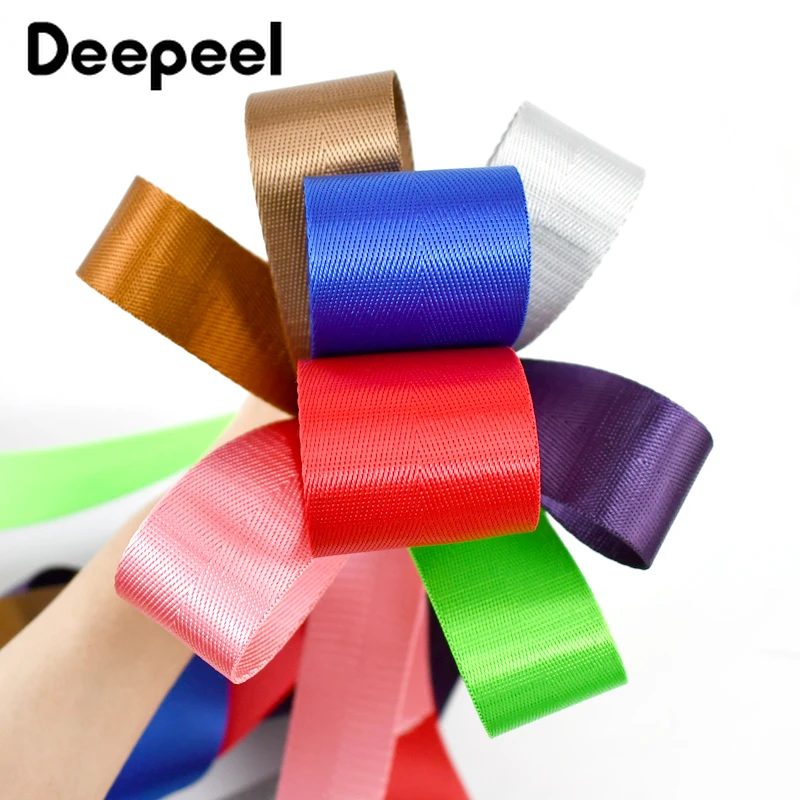 

8Meters Deepeel 20-50mm Colored Nylon Webbing Safety Belt Clothes Shoes Backpack Band Ribbons Bias Tape DIY Sewing Accessories