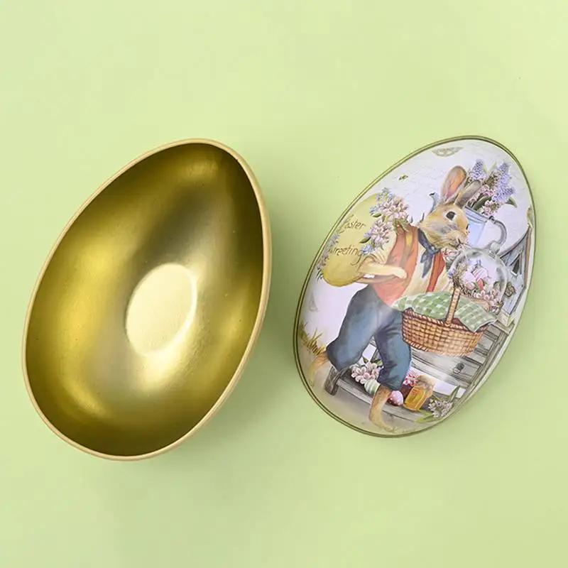 Bunny Cookie Jar ไข่ที่มีสีสันกระต่ายขนม Candy กระป๋องพร้อมฝาปิดชุด 6 ภาชนะเก็บอาหารตาราง Centerpieces ตกแต่ง