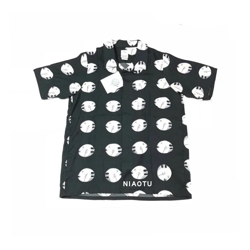 Japanese Trend 19SS Small Fish Printed Japan Retro Male Hawaiian Short Sleeved Shirt Non Visvim