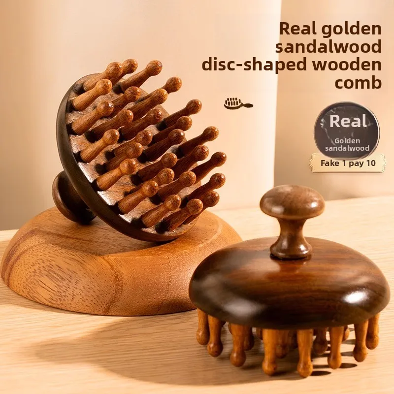 

Premium Sandalwood Round Massage Comb, Scalp Meridian Clearing & Hair Nourishing Tool, Universal for Home Hair Care