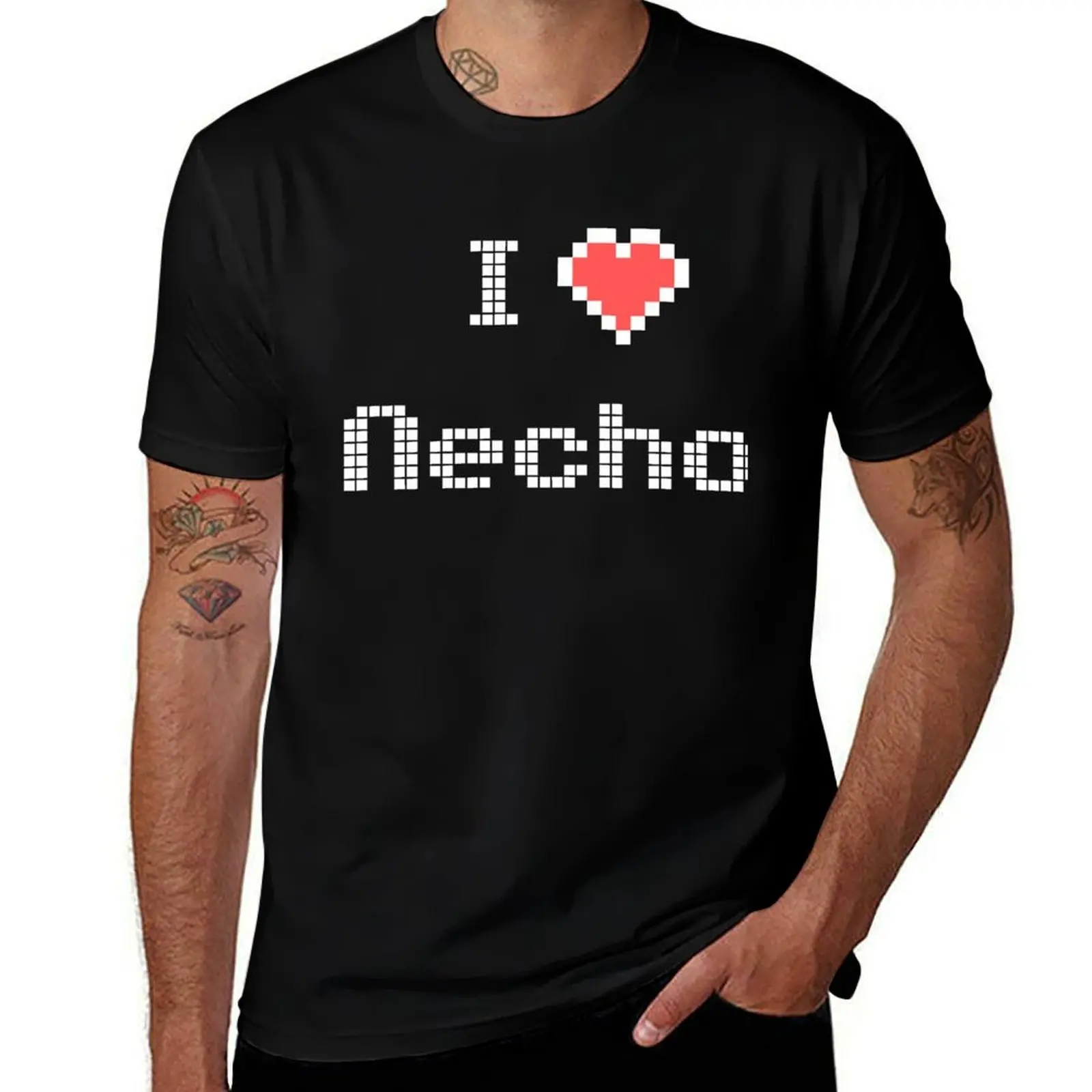 

Футболка с дизайном I love Necho Pixel, мужские футболки для мужчин, мужские футболки с рисунком