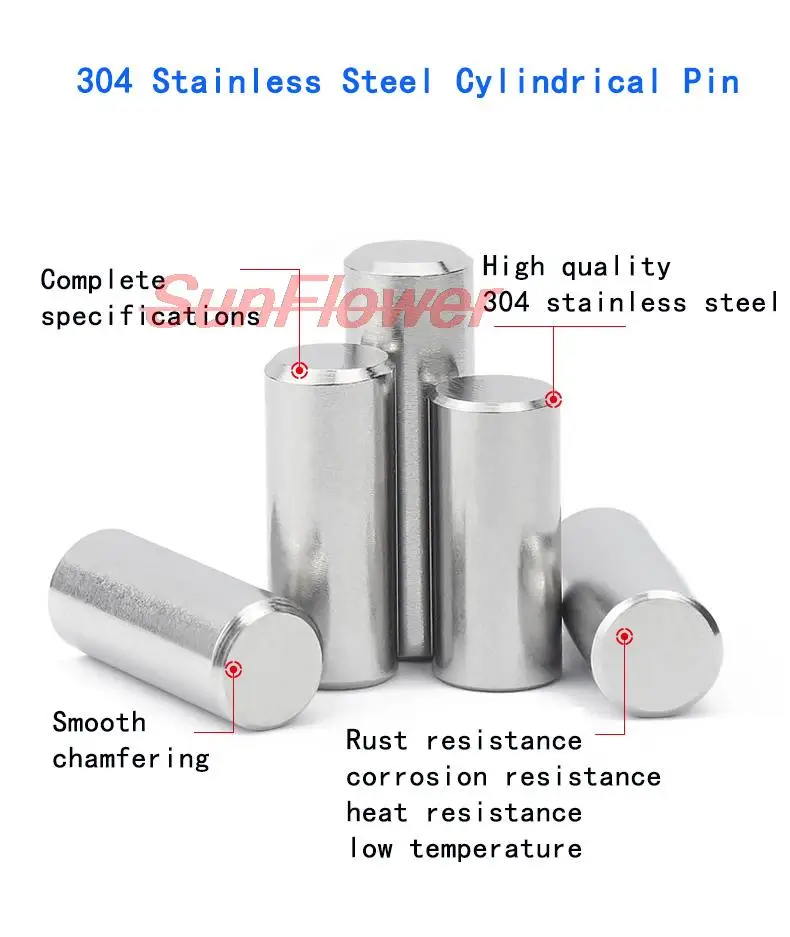 304 Edelstahl M 1,5 M2 M 2,5 M3 M4 M5 M6 M8 Lager Stahl Zylindrischen Pin Ortung Pin Nadel roller Fingerhut Länge 4-100mm – Detail 4