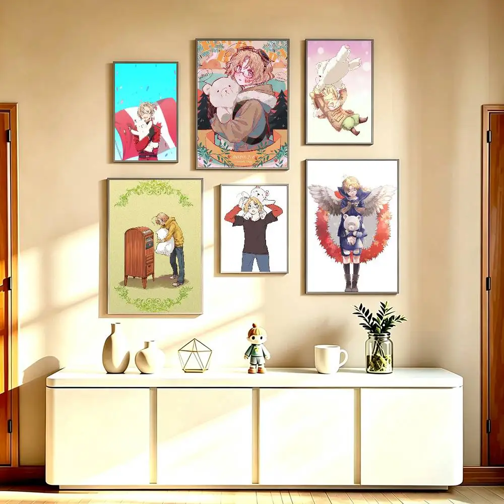 Axis Powers H-Hetalia Poster High Quality Dorm Living Room Aesthetic Wall Decoration Painting Stickers Gift