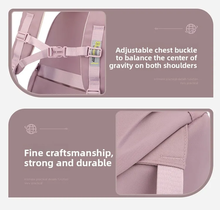 Middle School Backpack for Girls Large Capacity Bookbag Lightweight Fashion Student Backpack Simple Modern School Bags for Teens