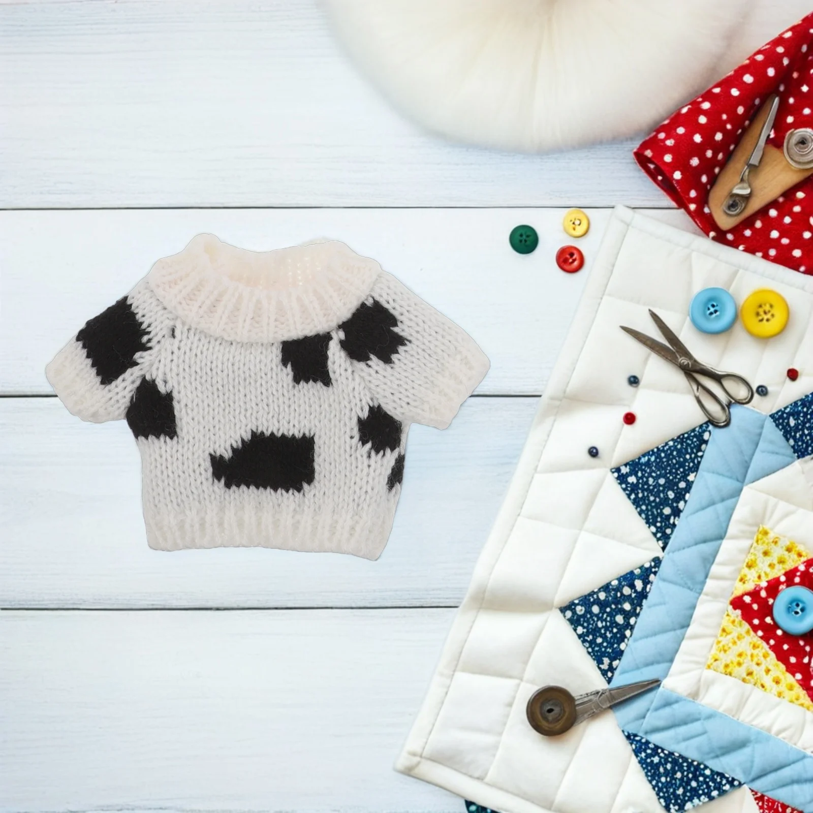 ชุดเสื้อผ้ากอธิคสีดำขาว 4 ชิ้น สำหรับตุ๊กตาหมีขนาด 30 ซม. ชุดฤดูหนาวสำหรับตกแต่งบ้านตุ๊กตา ของเล่นเสื้อผ้าตุ๊กตา