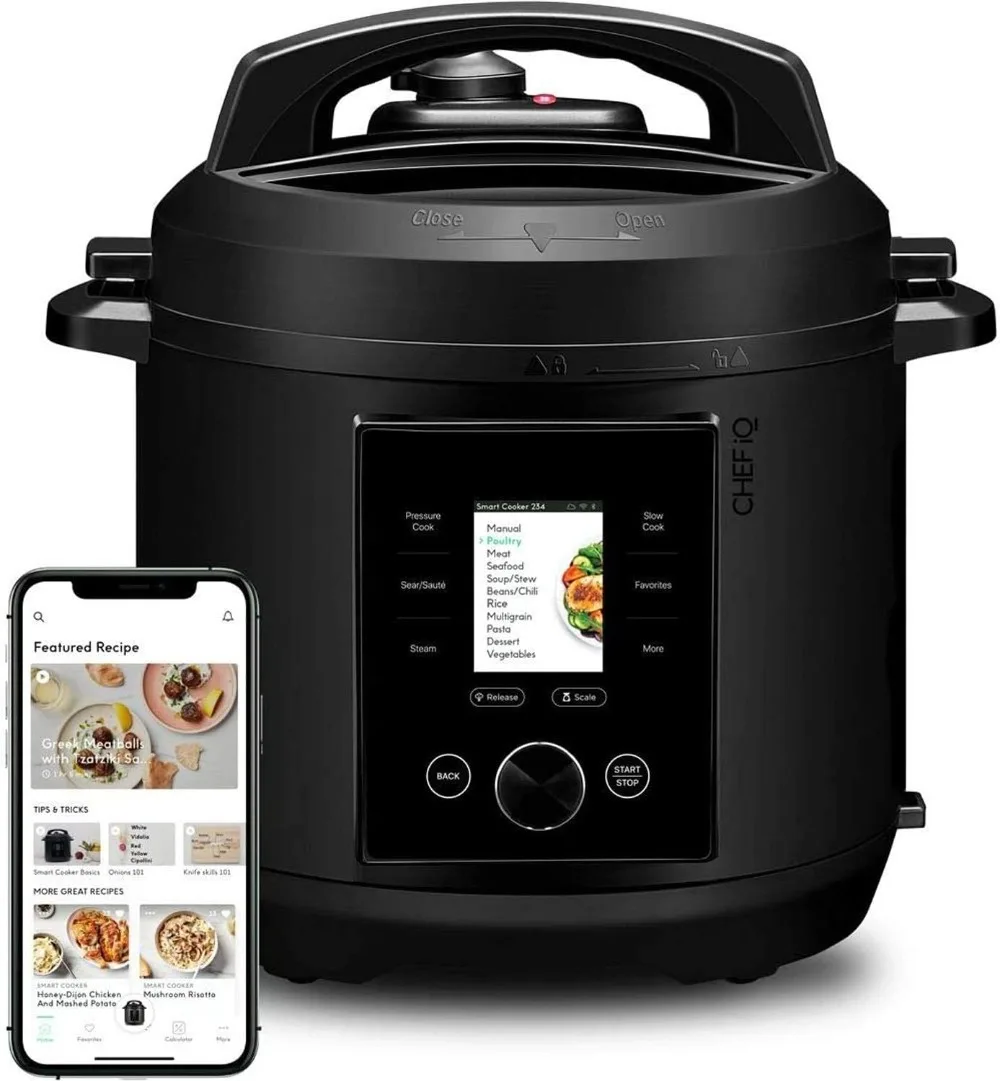 CHEF iQ Smart Pressure Cooker 10 Cooking Functions & 18 Features, Built-in Scale, 1000+ Presets & Times & Temps