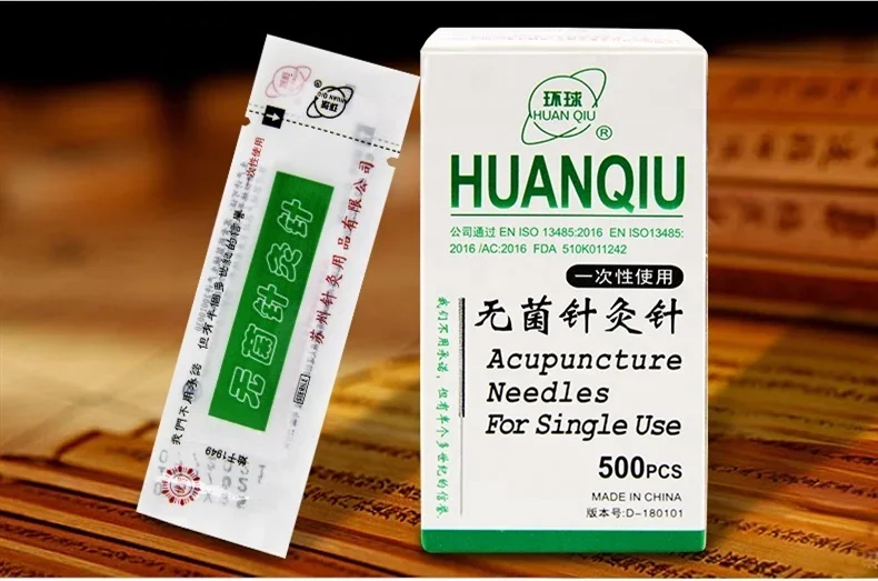 Huanqiu Imported Steel Wire Chinese Needle Dry Needle Disposable Sterile Acupuncture Needles 500pcs with Tube