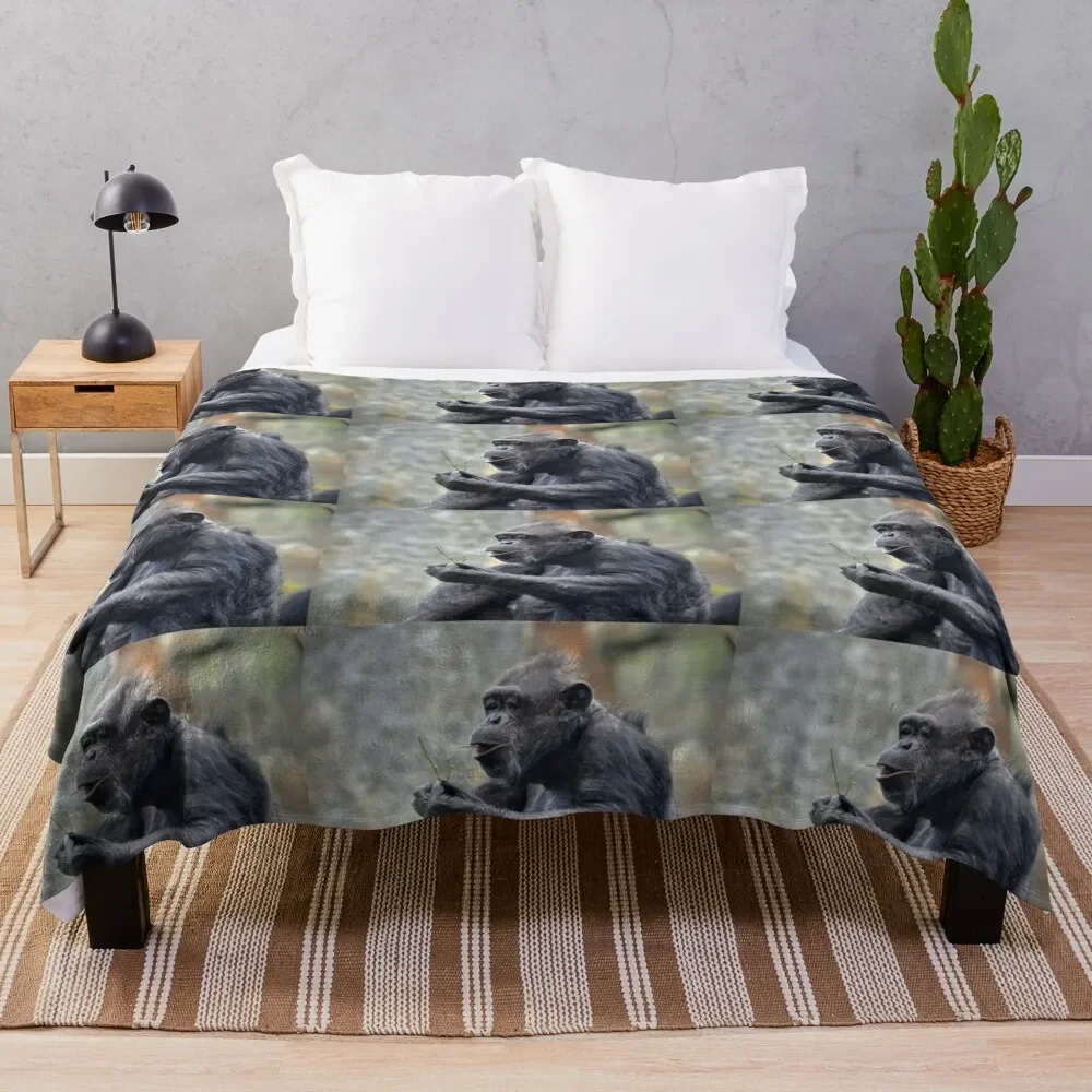 

Chimpanzee Throw Blanket Soft Big Blankets For Sofas Flannel Warm Blankets