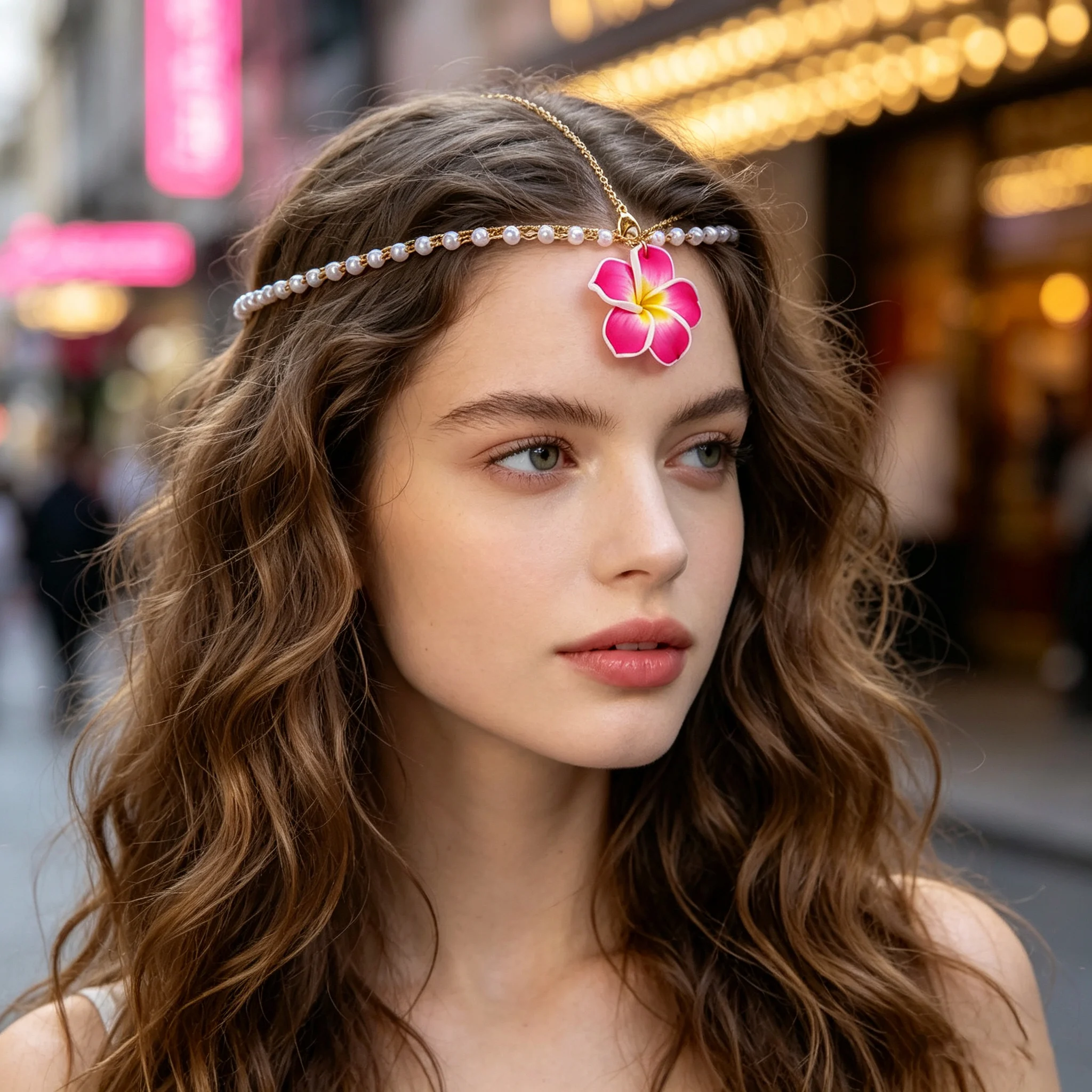 Bohemian Style Flowers Pendant Head Chain Suitable for Women's Parties, Weddings, Matching and Giving Perfect Gifts to Friends