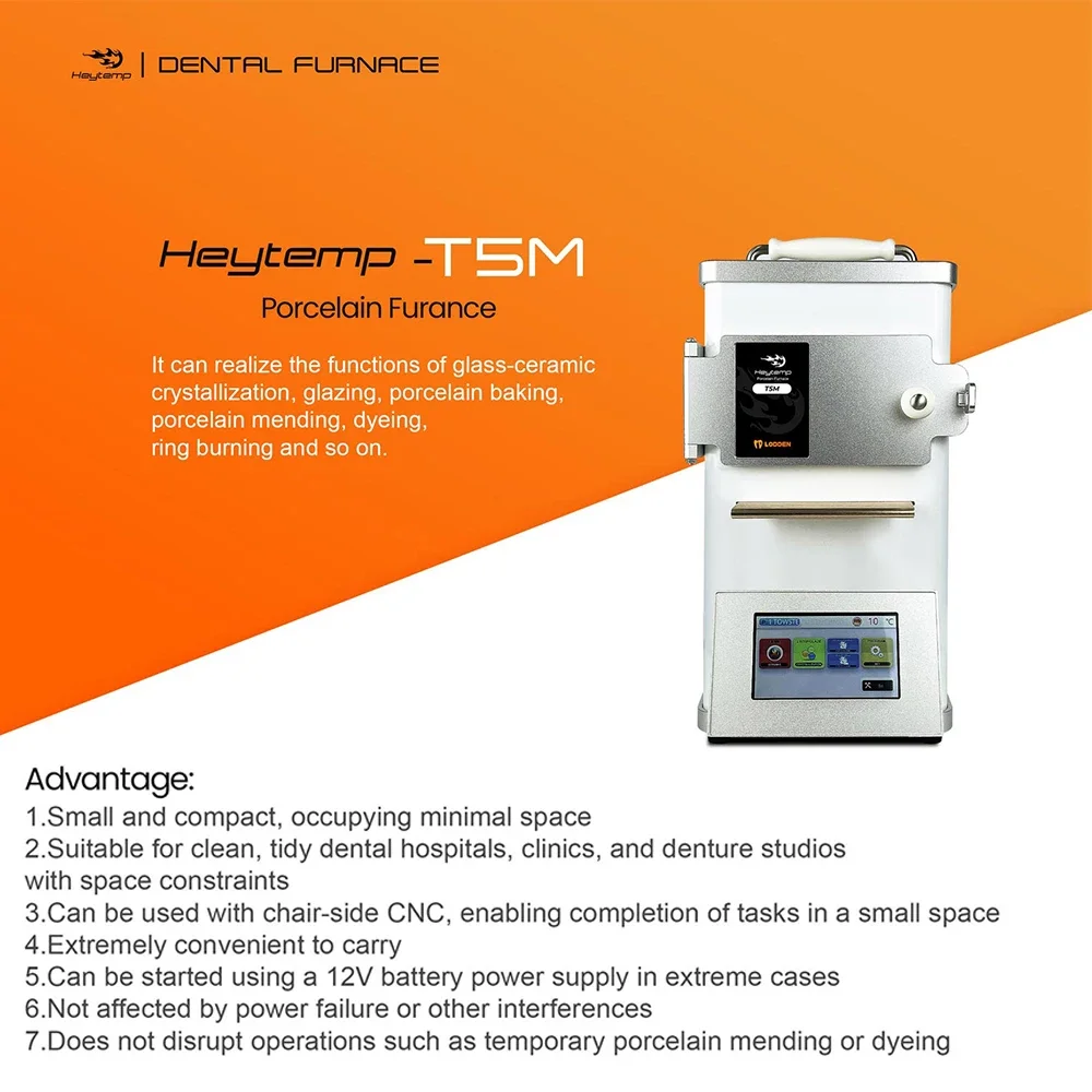 Heytemp-T5M SUPER 8 IN 1 Porcelain Furnace Dental Lab Equipment Ceramic Oven Portable Mini Porcelain Furnace Porcelain Furnace