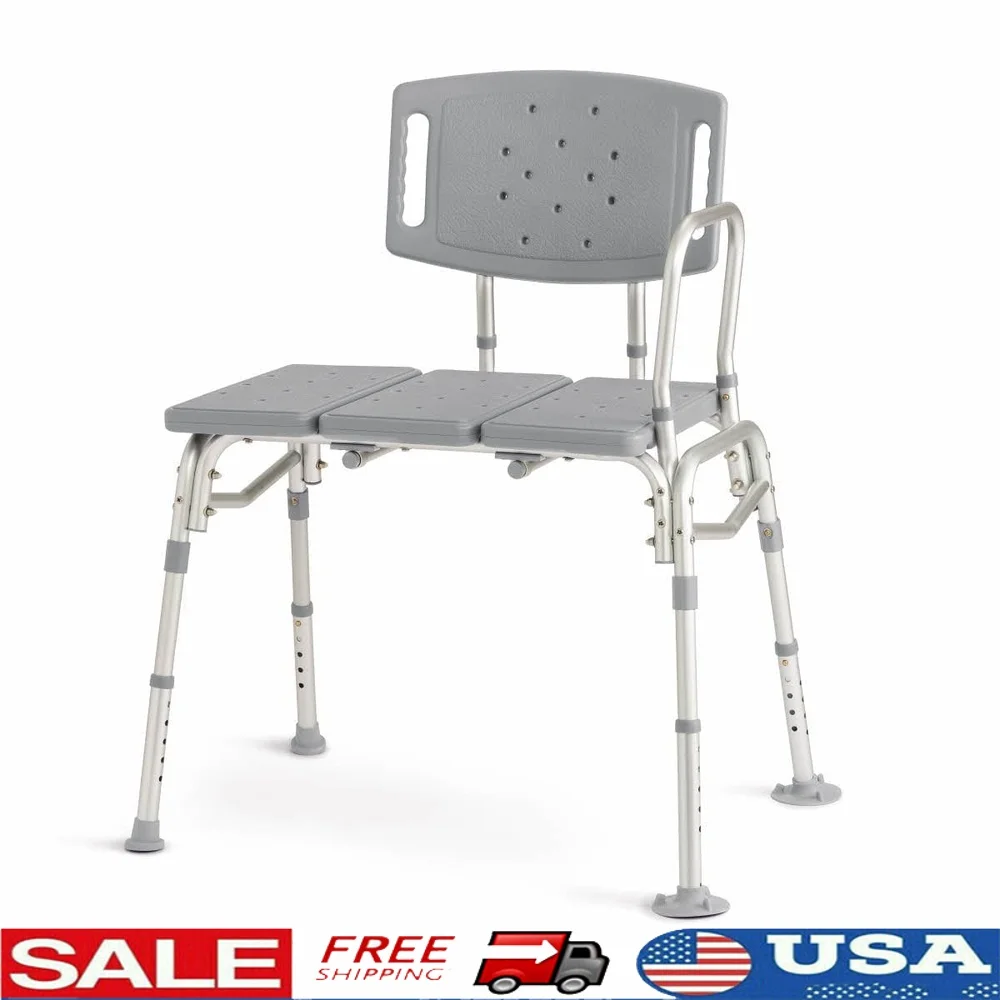

Heavy Duty Bariatric Transfer Bench Medical Shower Aid with Non-Slip Feet Microban Protection Stability Support Tool-Free