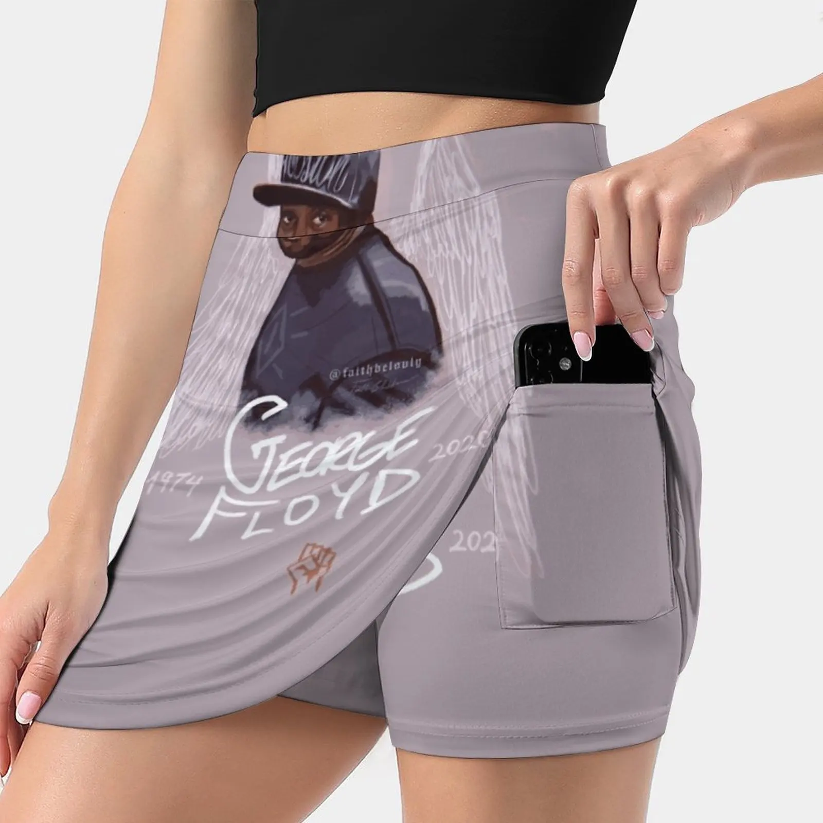 

Big Floyd / George Floyd Summer Women'Sshorts Skirt 2 In 1 Fitness Yoga Skirt Tennis Skirts Black Lives Matter George Floyd