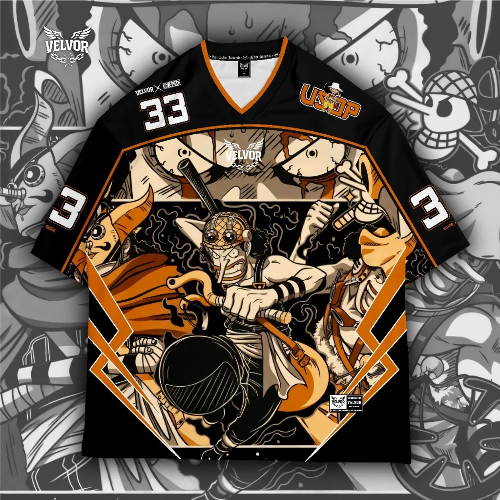 2026 New One Piece Usopp 33 Jersey T-shirt, Men's Anime Sniper King Graphic  Streetwear Tee, Casual Hip Hop Top