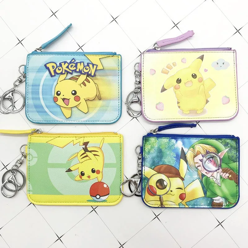 8pcs/lot Kawaii Pokemon Pencil Case Cute Pikachu Coin Purse Card Holder Stationery Pouch School Supplies