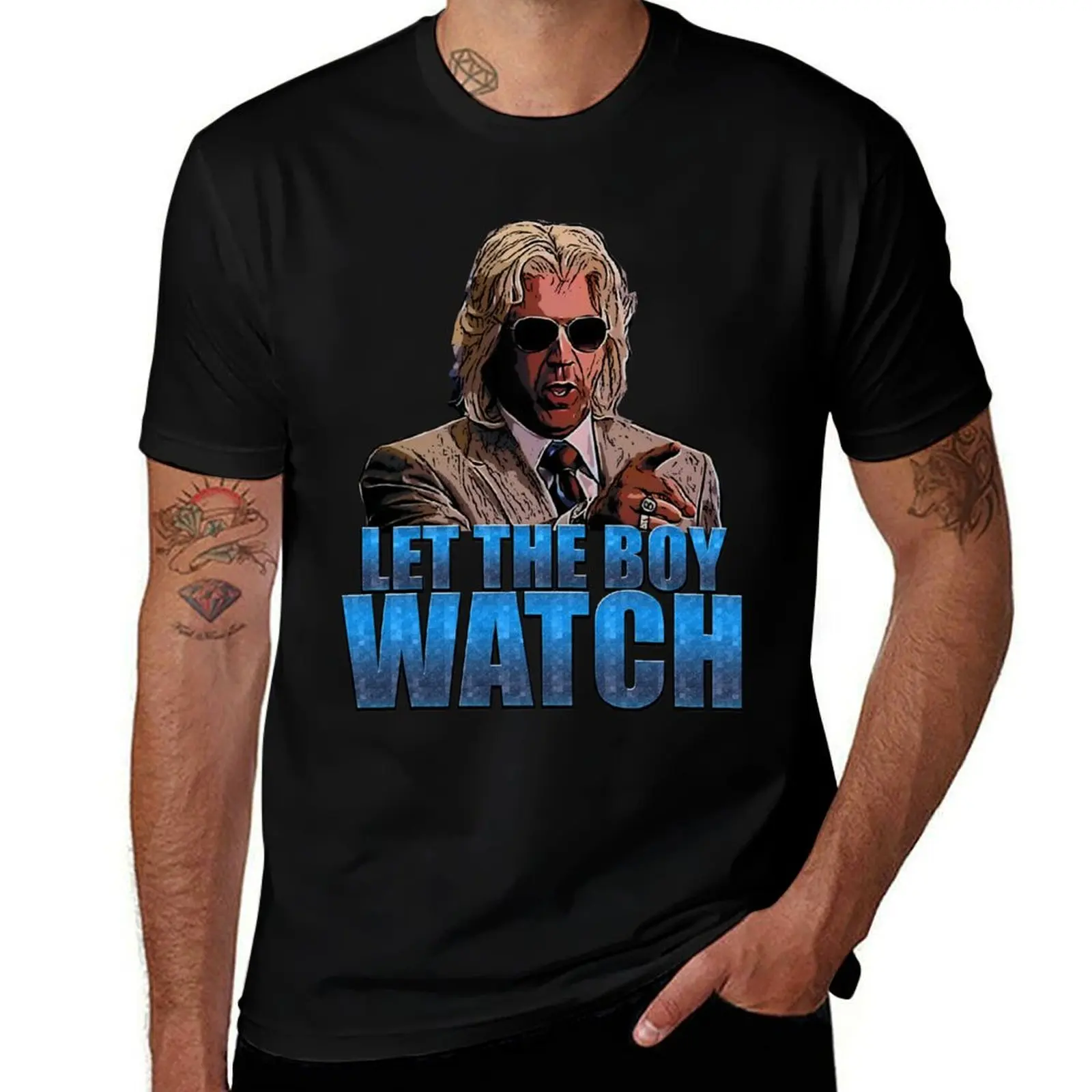 let the boy watch Classic T-Shirt cotton t shirt man T-Shirt
