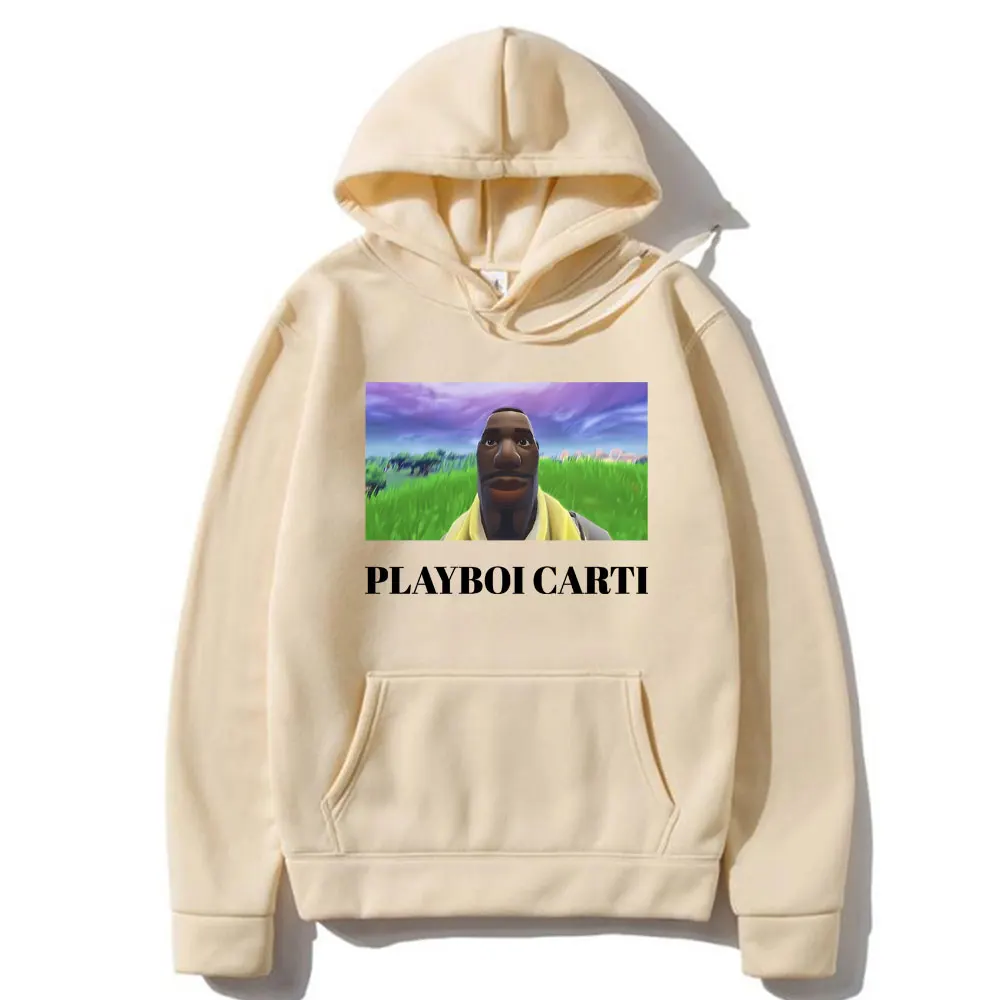 Funny Playboi Carti Meme Hoodie Men Women Hip Hop Vintage Oversized Hooded Sweatshirt Men's Fleece Cotton Oversized Streetwear