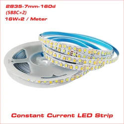 (3 solder joints) 5meters 2835-7mm-160D Three Colors Constant Current LED Strip 5B8C×2 16W×2/Meter SANAN Chip With 3000K+6500K