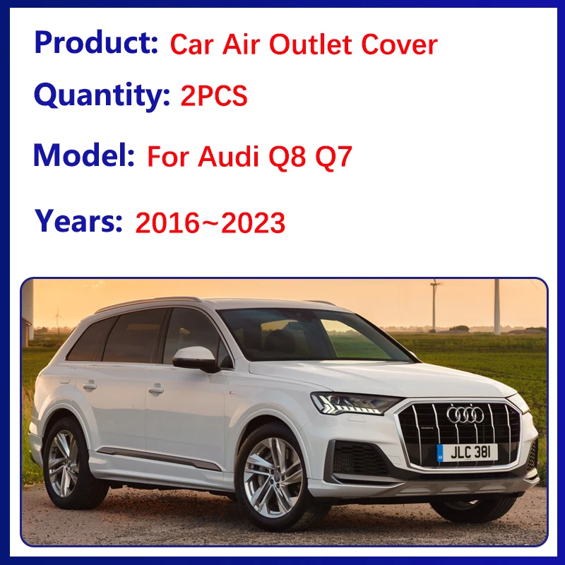 Car Air Exhaust Vent Cover For Audi Q7 4M Q8 Accessories 2016~2023 2022 2021 Rear Seat Conditioner Outlet Anti-Clogging Stickers