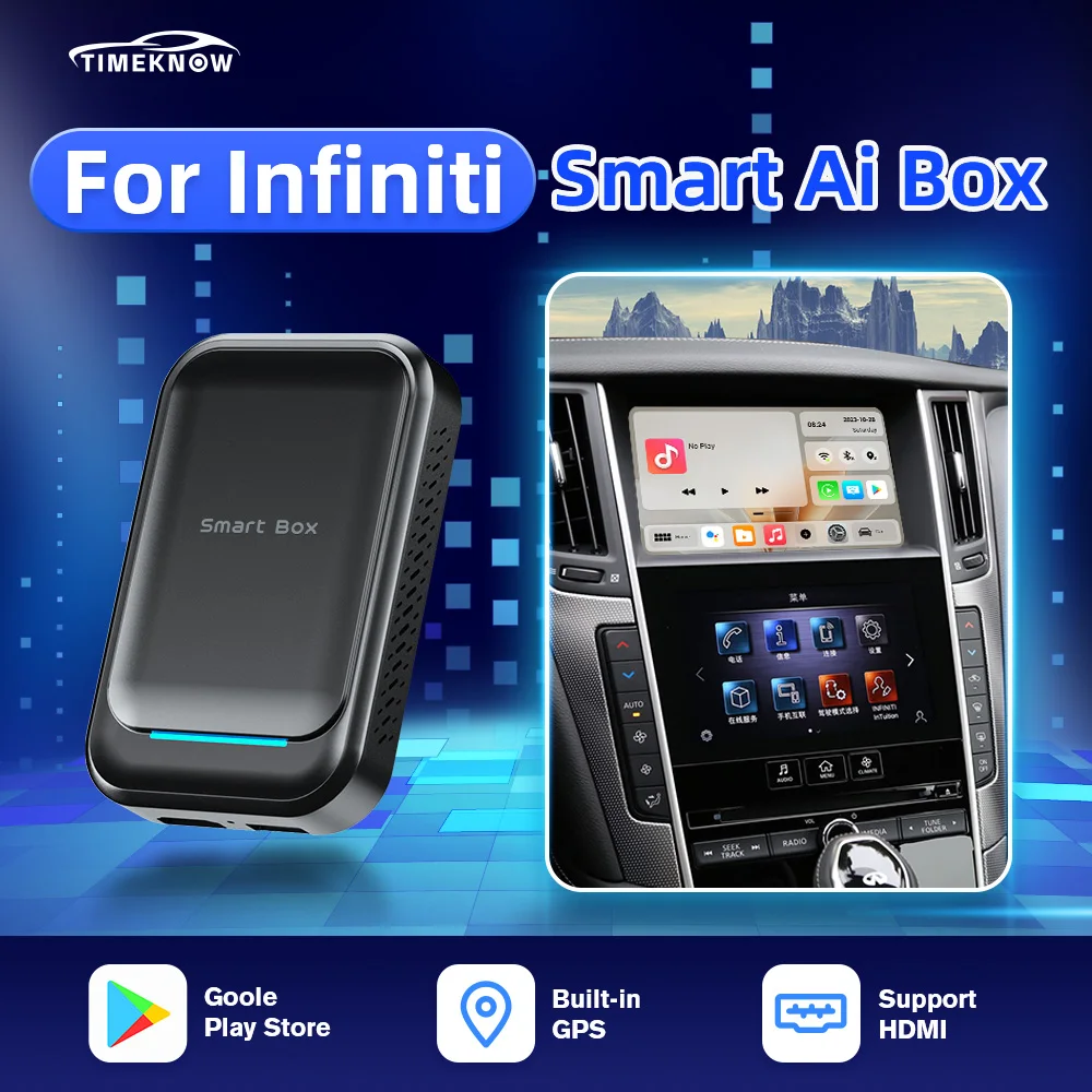 

TIMEKNOW Ai Box For Infiniti Wireless CarPlay Wireless Android Auto Adapter HDMI GPS For Infiniti Q50 Q60 QX50 QX80 QX55 QX60