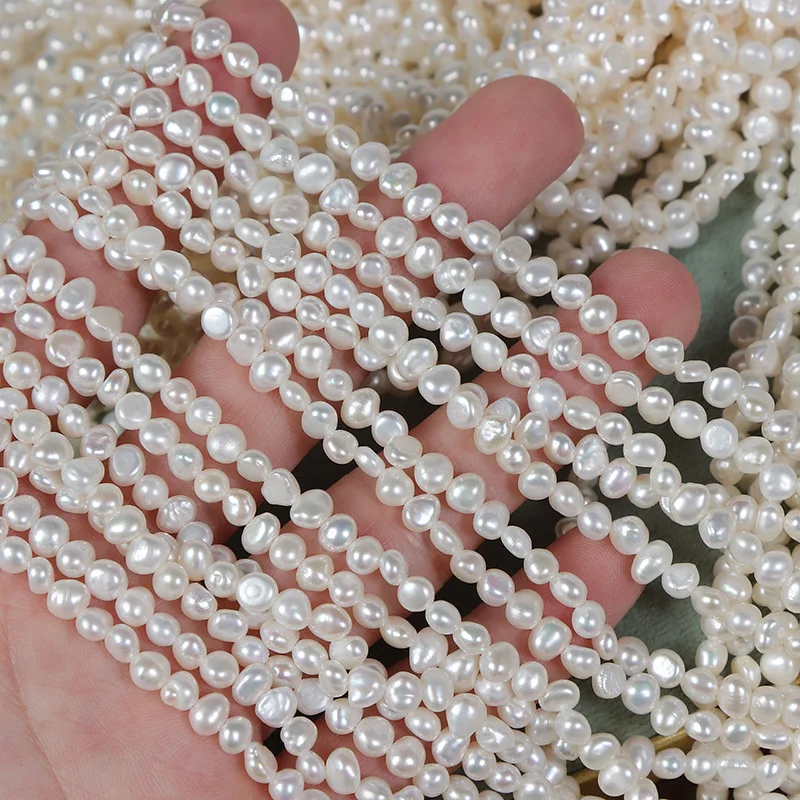 

3-4mm High-Quality Baroque Natural Freshwater Pearls Irregular Shapes Beads for Jewelry Making DIY Necklace Bracelet Accessories