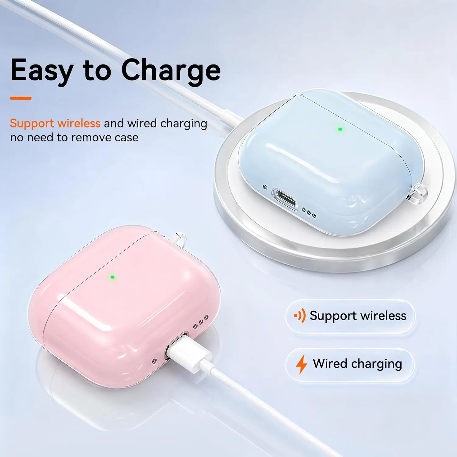 For AirPods 5/For AirPods 4 New Case Dual Layer Cover Semi Hard Silicone+PC Case Accessories with Keychain for AirPods 5/4/Pro 3