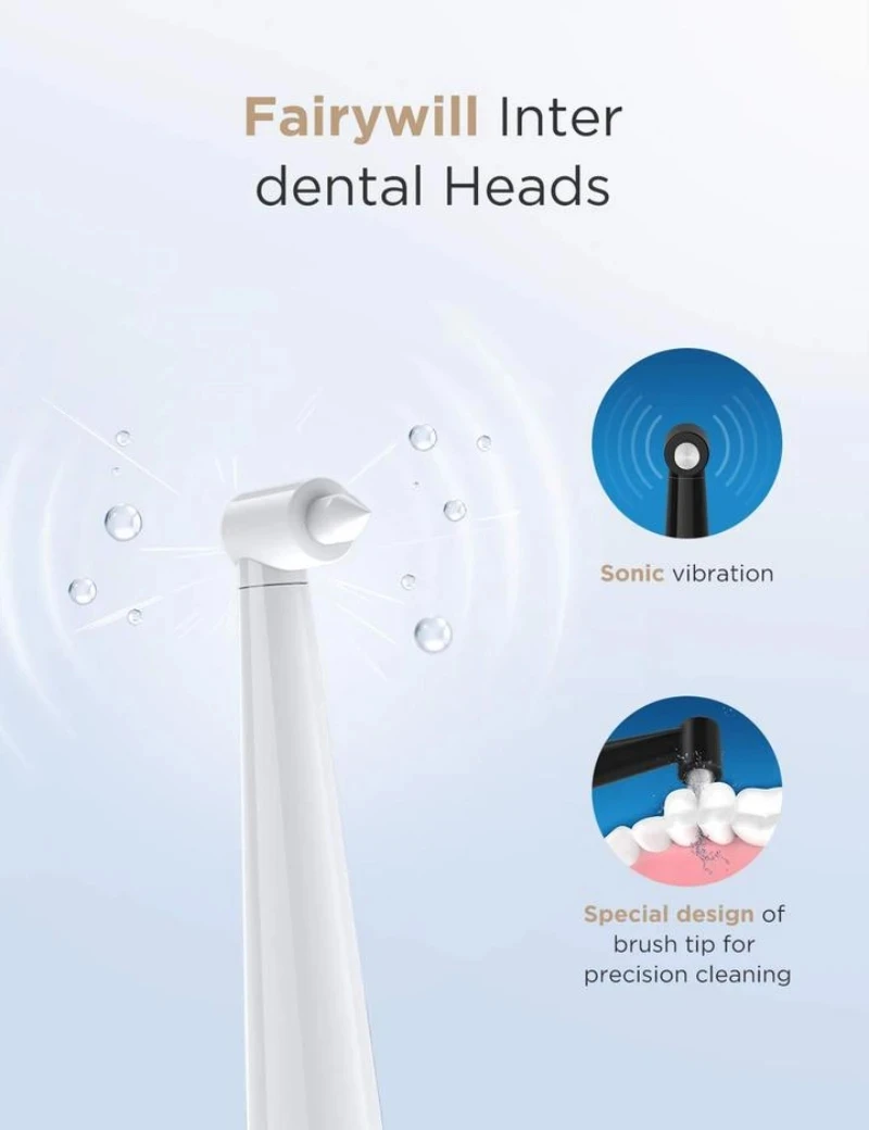 2/4 pezzi per spazzole interdentali Fairywill testine spazzolino elettrico sostituzione testine soniche per FW-507 FW-508 FW-917 FW-959