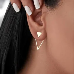 Boucles d'oreilles à tige personnalisées pour femmes, triangles amovibles, poignées géométriques, accessoires minimalistes, bijoux fantaisie