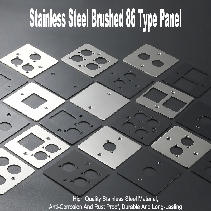 

86 Type Wall Panel Audio Video Multimedia Box Panel Aluminum alloy Stainless steel surface Socket Panel for D type module