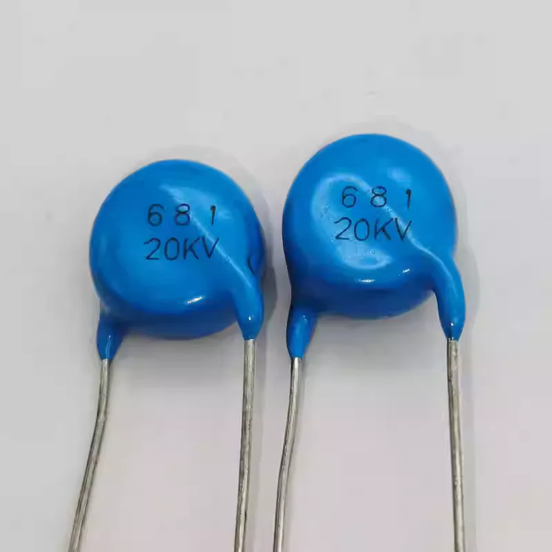 10-100pcs direct insertion ceramic capacitors 20KV 681K 680PF industrial control power supply blue ceramic capacitors