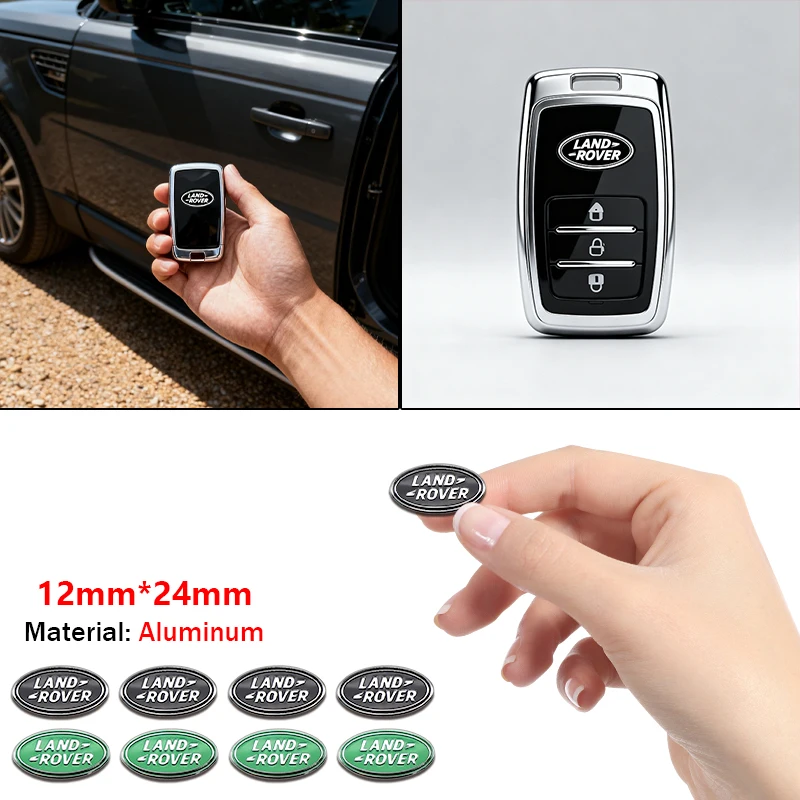 Cubierta Adhesiva 3D Premium ABS Verde para Llave de Coche con Emblema para Land Rover Range Rover Evoque Velar Defender Discovery