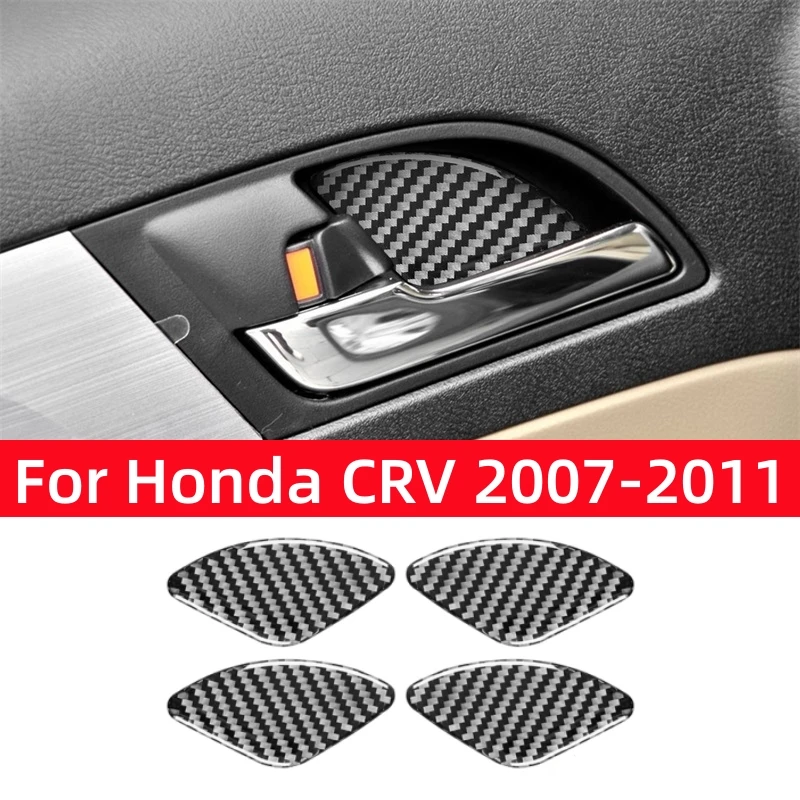 

For Honda CRV 2007 2008 2009 2010 2011 Accessories Carbon Fiber Interior Car Door Handle Bowl Decoration Cover Trim Stickers