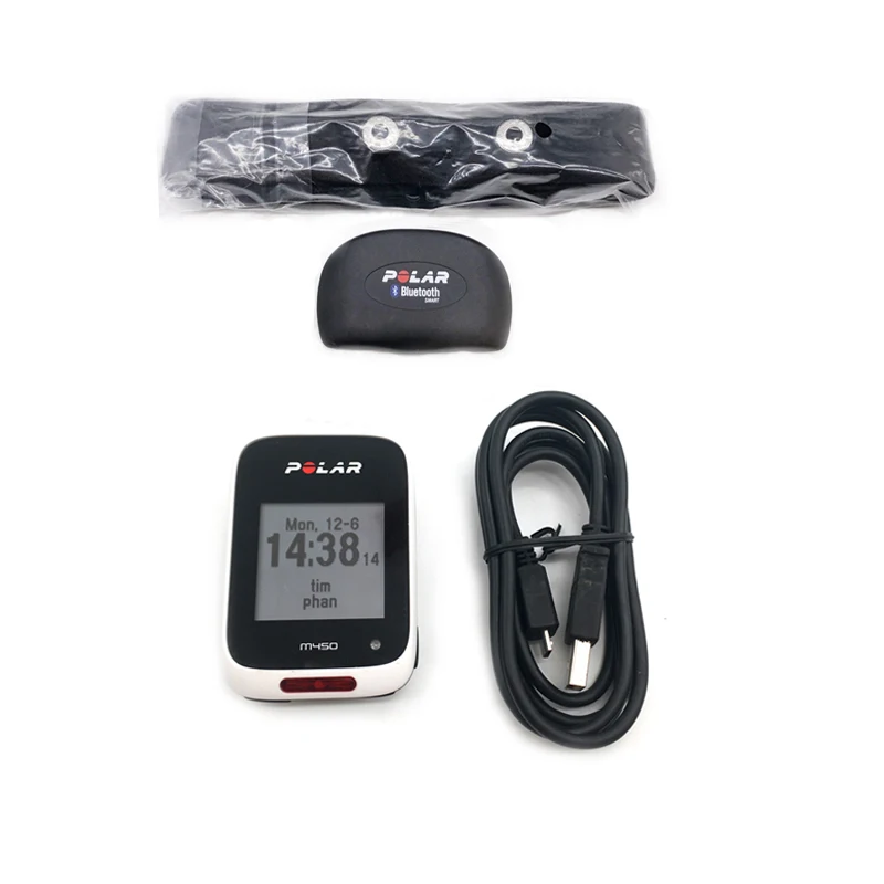 95% New Polar M450 HR GPS BIKE COMPUTER and H7 Heart Rate Monitor Multiple Language English Portuguese Russian Spanish French