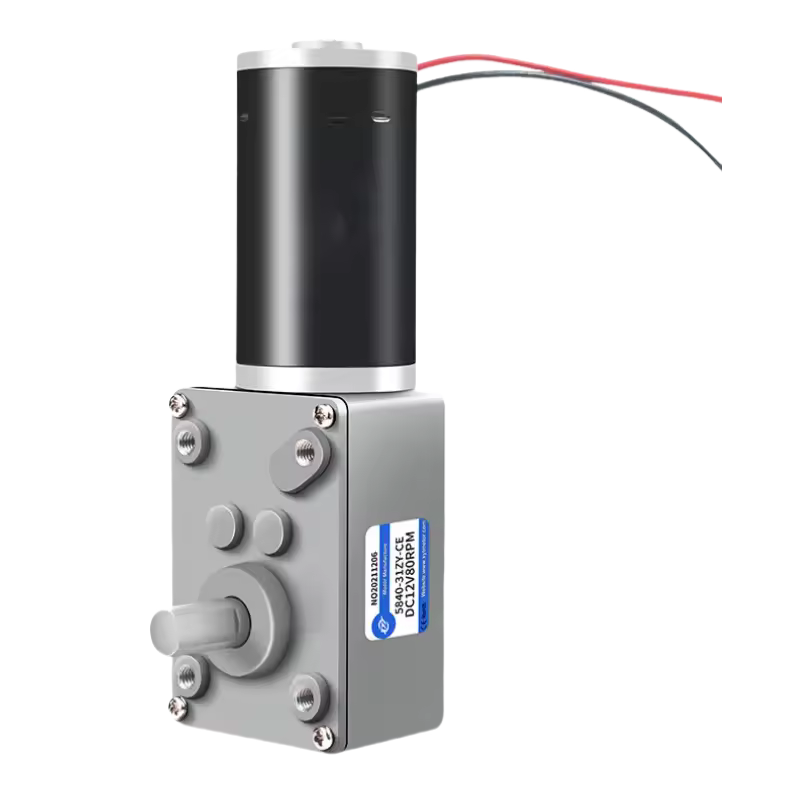 5840 31ZY Motor de reducción de 12/24V 7rpm-470rpm 70 kg/cm par grande engranaje helicoidal de alta potencia Motor de CC puerta de mesa giratoria autobloqueo
