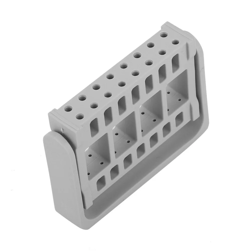 Foldable Bracket Style 16 Holes Nail Drill Bit Holder Portable & Space-Saving Nail Grinding Head Storage Box