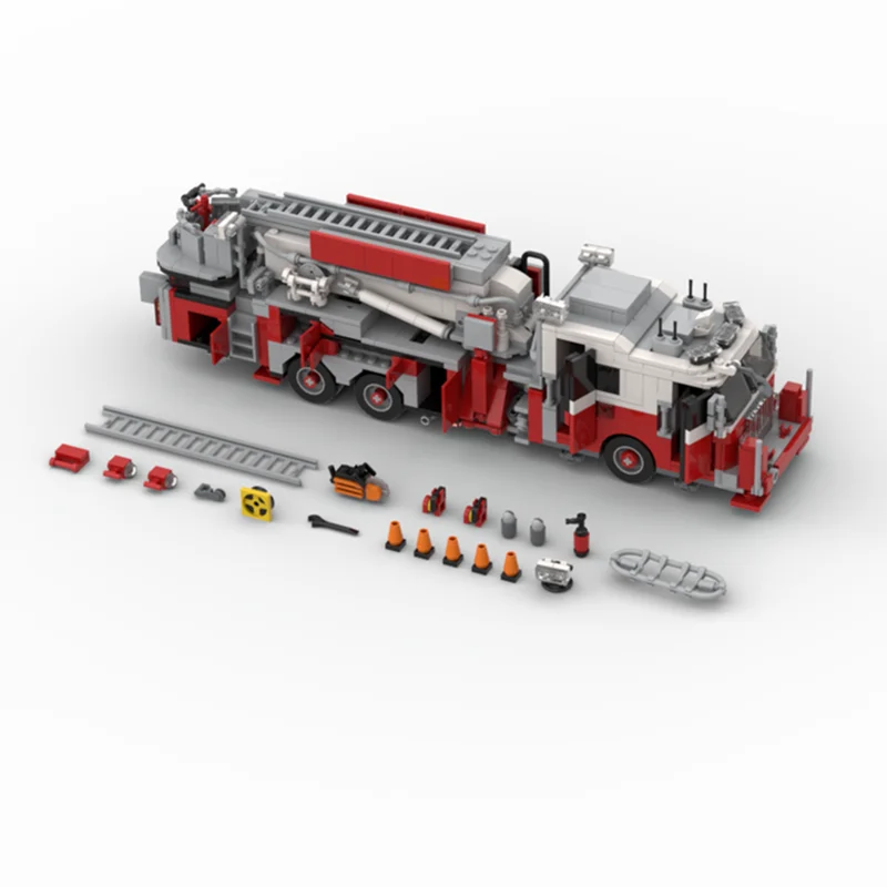 Moc Bouwstenen Brandweer New York Modelbouw Technologie Modulair Brandbestrijdingsvoertuig Blok DIY Speelgoed Vakantiecadeaus