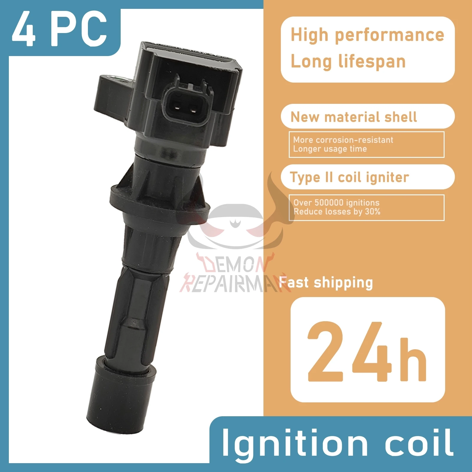 

4PCS Ignition Coil for Mazda 6 CX-7 2.3L 2.5L 3 2.0/2.3/2.5L MX-5 Miata 2.0L 6M8G-12A366 L3G-218-100A-9U L3G218100A