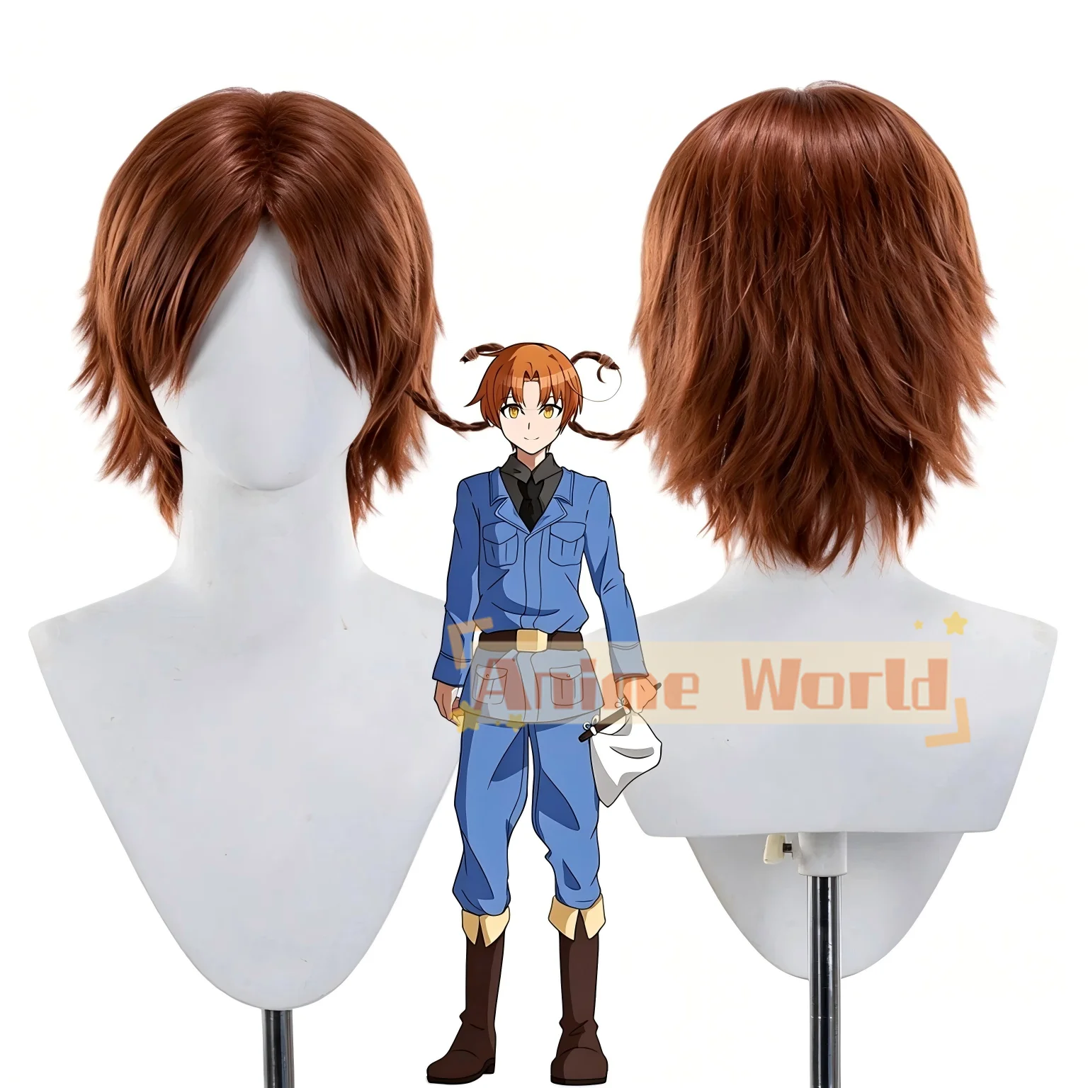 Anime Feliciano Vargas Wig Halloween Carnival Party Props Synthetic Hair Heat Resistant Fiber + Wig Cap
