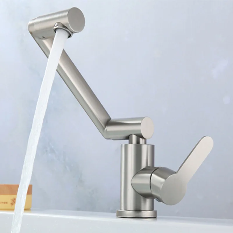 304 Stainless Steel Robot Washbasin Faucet Household Washbasin Washing Valve Core Washbasin Basin Basin Hot and Cold Faucet