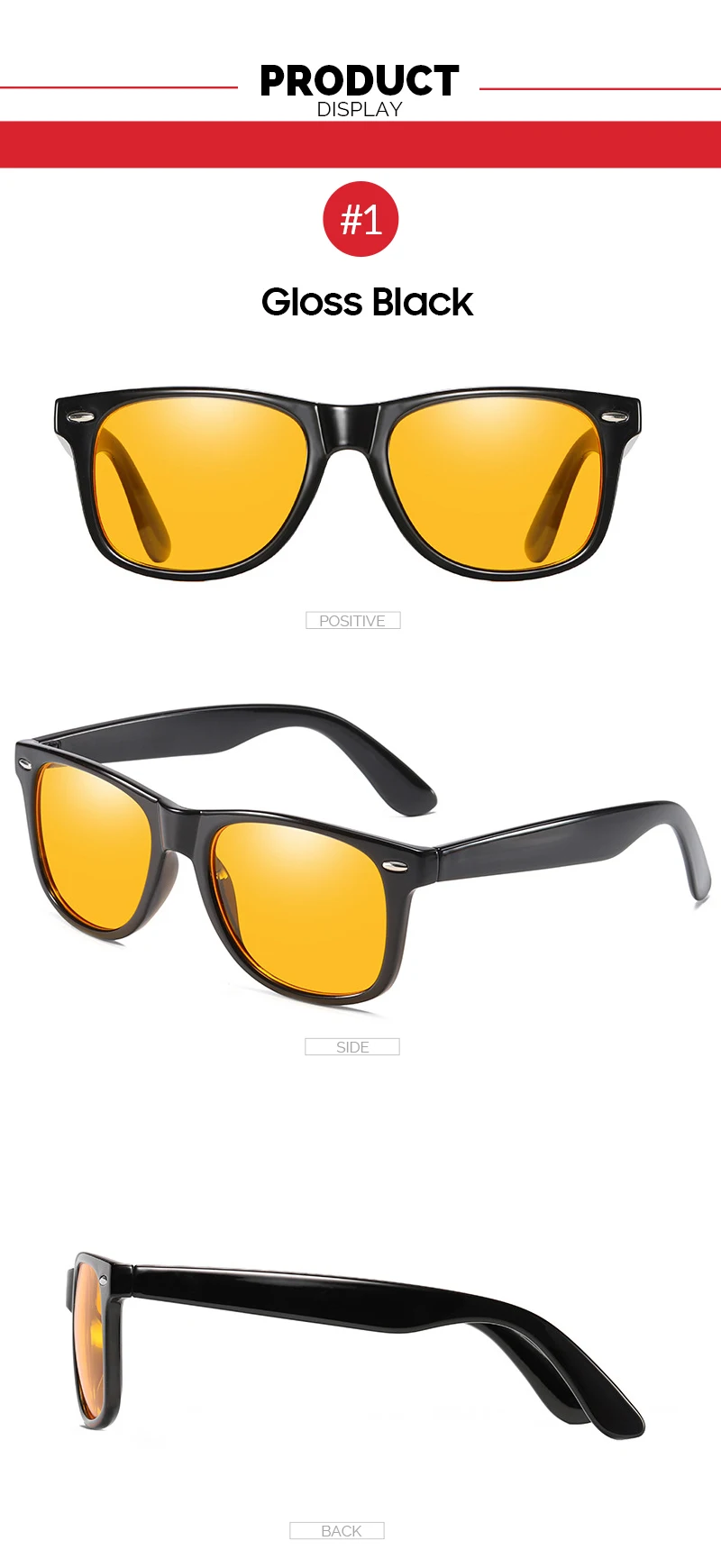 VIVIBEE Nachtsichtbrille mit Blaulichtfilter für Männer, Eckige Computerbrille, Gaming-Brille für Frauen, Orange Brillen – Detail 11