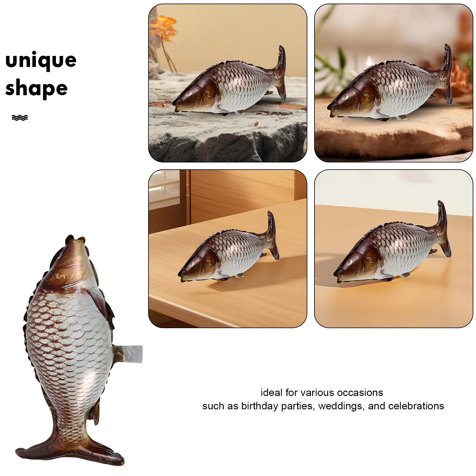 6 Pcs Carp Fish Balloons Decorative Crucian Balloon Foil Balloons Marine Decorations Party Supplies Shark Toys - Image 5