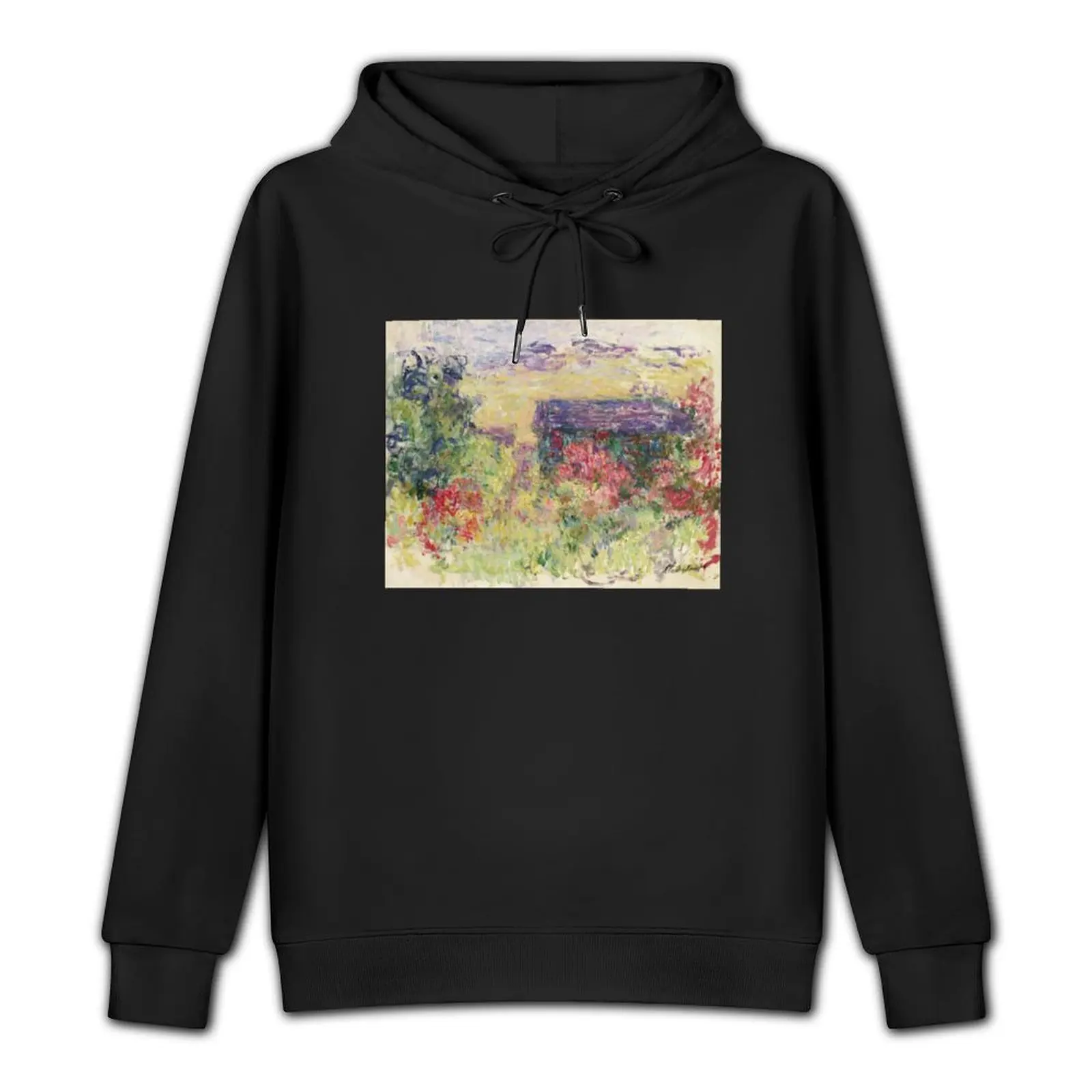 Claude Monet - La Maison a Travers Les Roses Floral Inspired Pullover Hoodie blouse graphic hoodie