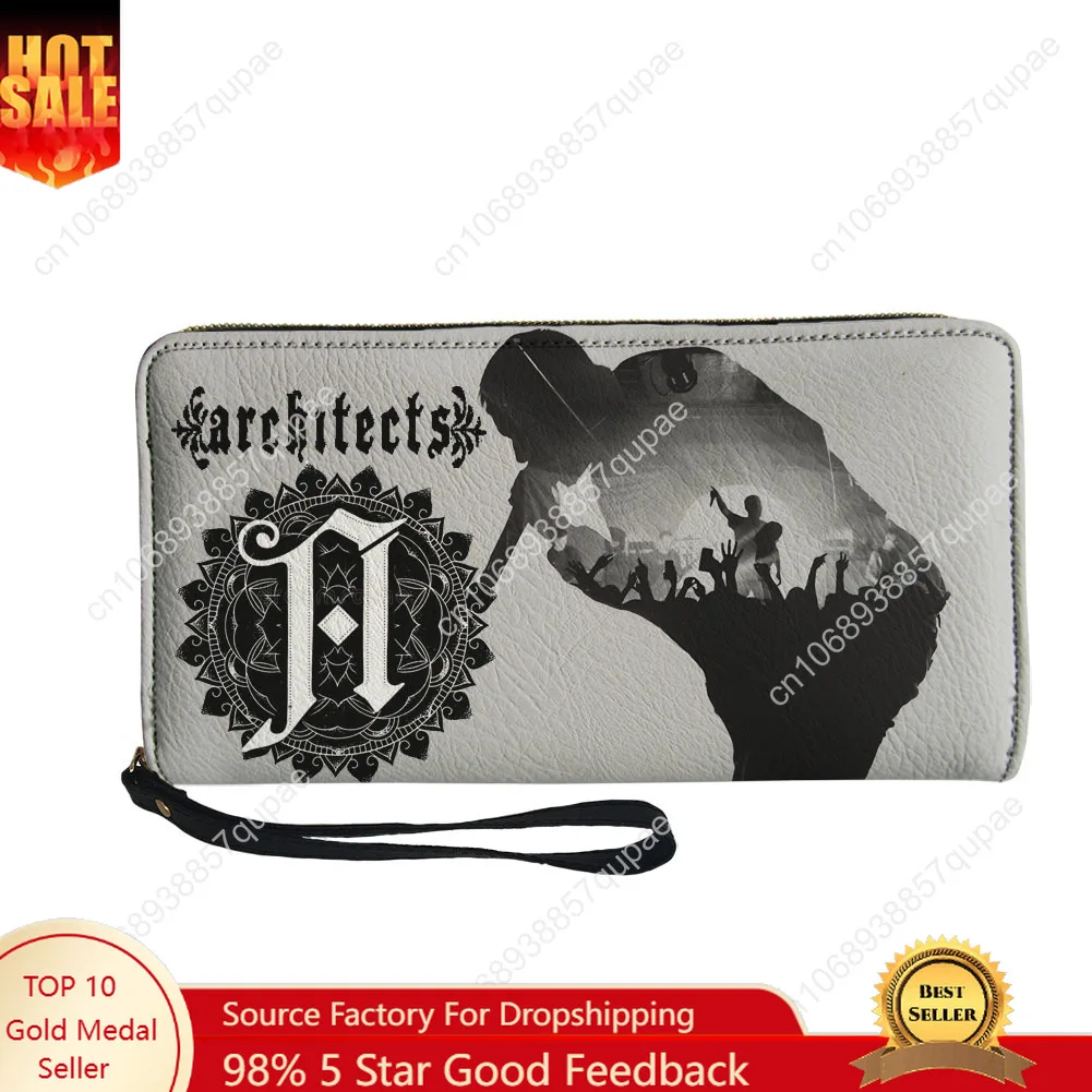 

Architects British band Custom Wallet Purse Mens Womens Teenagers Zipper Long Wallets Double Print Portable Wallet Gift Bag